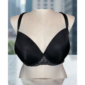 Full Figure Paramour Carolina Racerback Contour T Shirt Black Lace Bra 38DDD